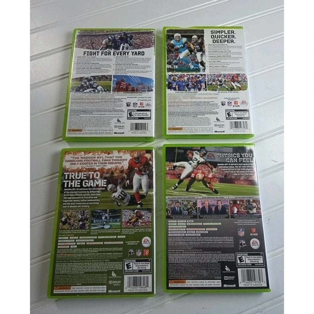 MADDEN NFL ‎ XBOX 360 LOT OF 4:  MADDEN 10, 11, 12, 13